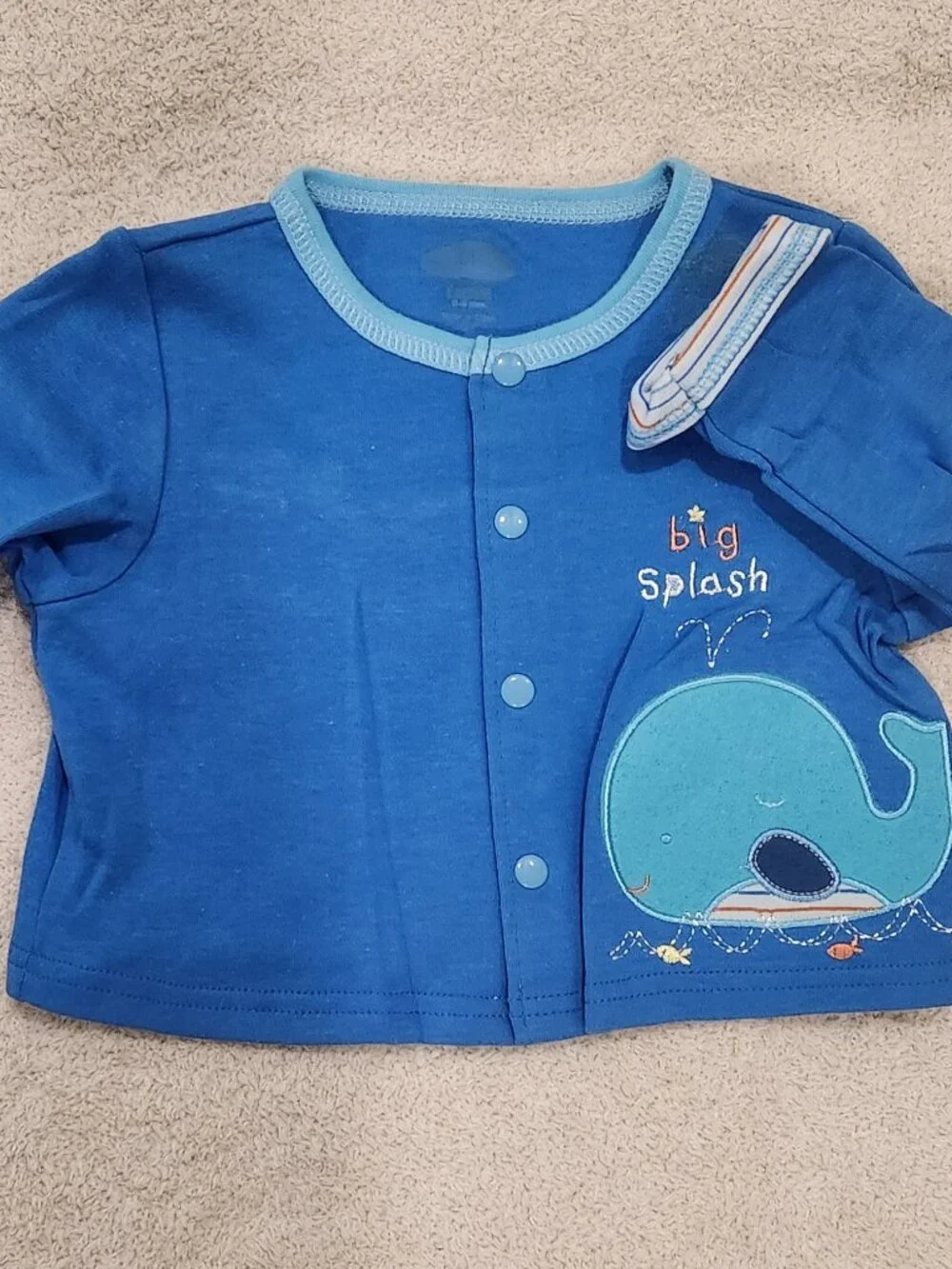 Bon Bebe' - Infant Boys' 3-Pc Blue Whale Onesie Set